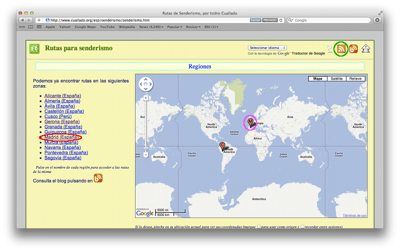 Localizacin de rutas de senderismo